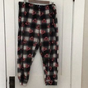 Briefly Stated Candy Cane Hearts Soft Fleece Jogger lounge Pants XL